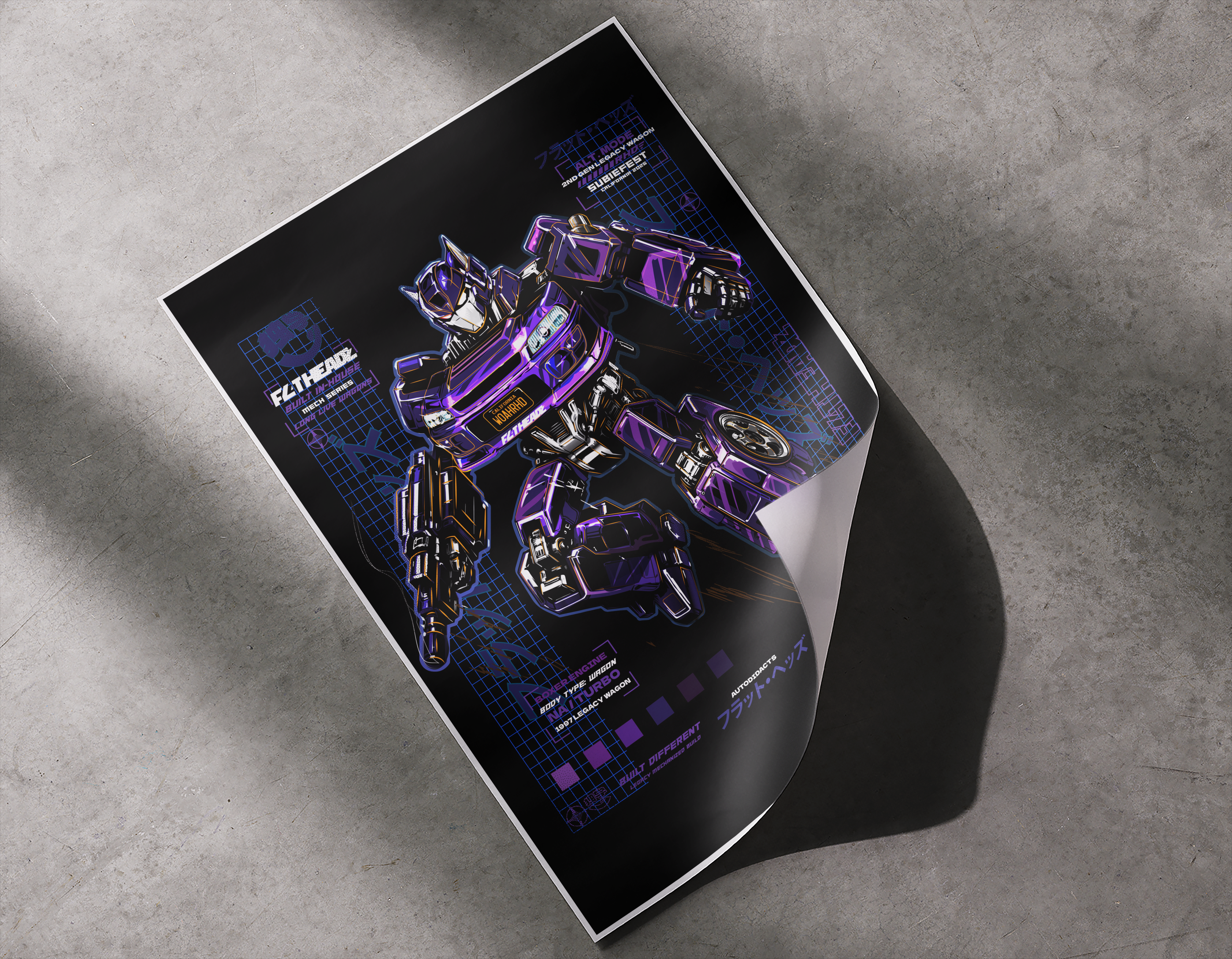 LEGACY WAGON MECH -  13x19 POSTER PRINT (BLACK)