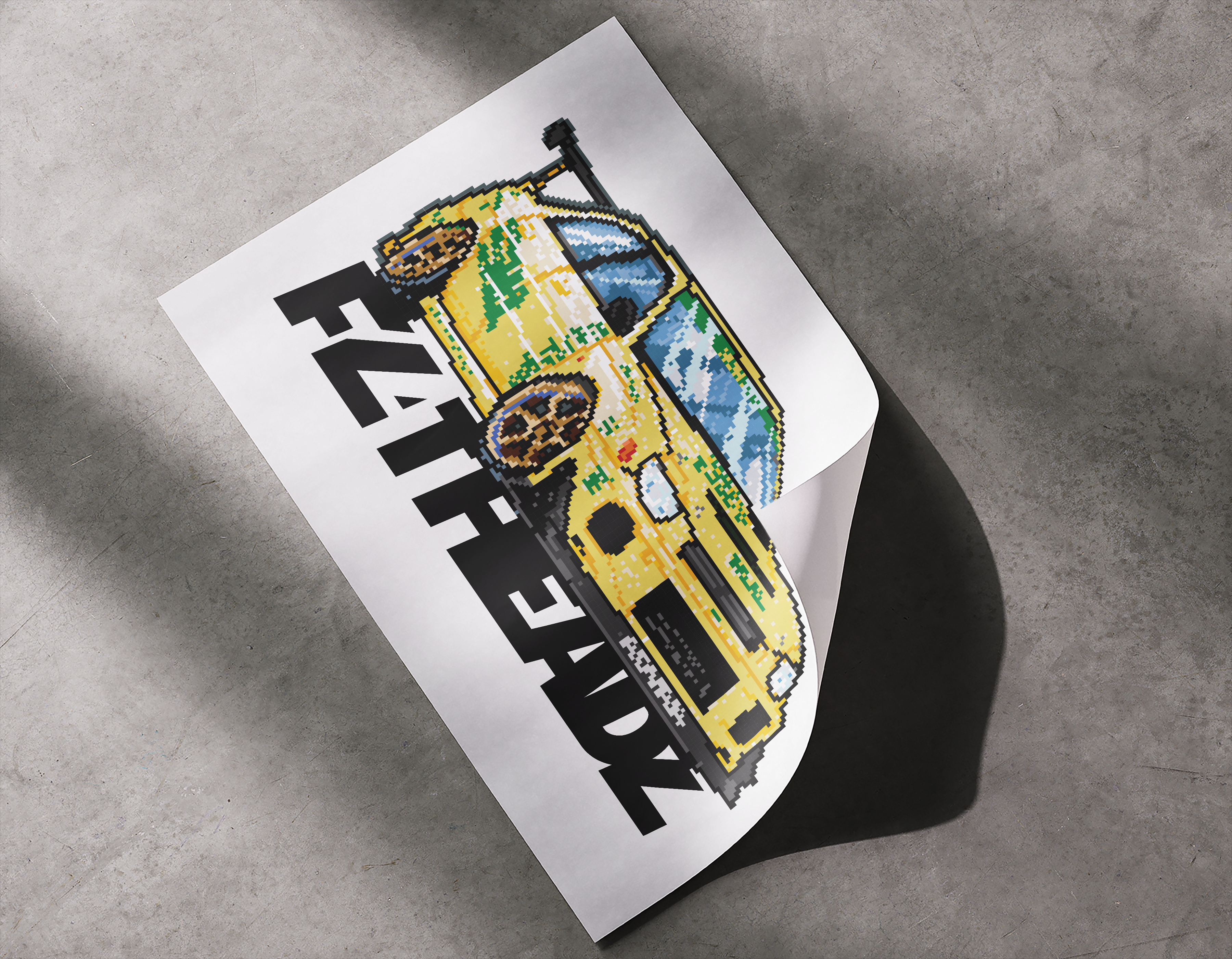 YELLOW BUG -  13x19 POSTER PRINT